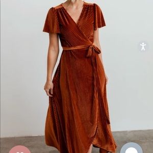 Baltic Born Andi Ribbed Velvet Wrap Dress